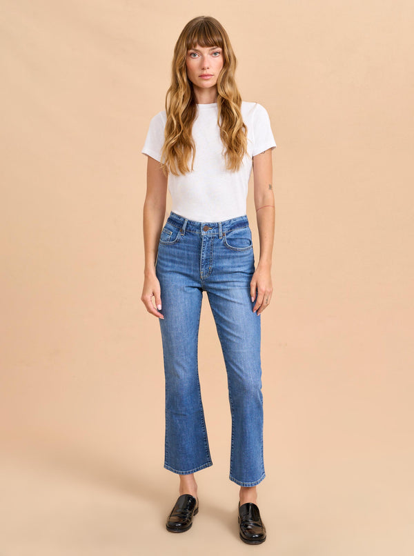 la ligne Meredith High-Rise Cropped Flare Jean