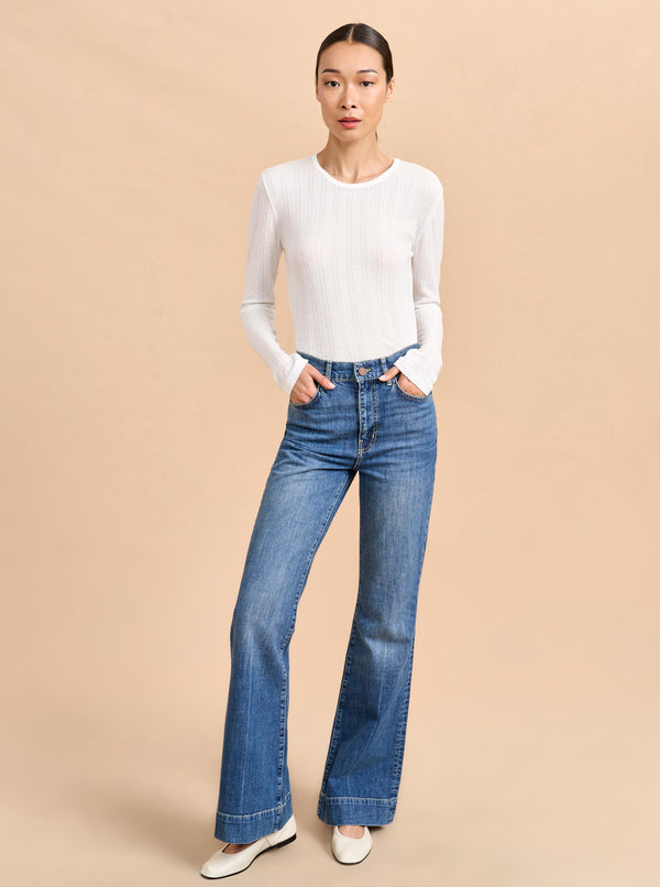 La Ligne Pointelle Long Sleeve Tee