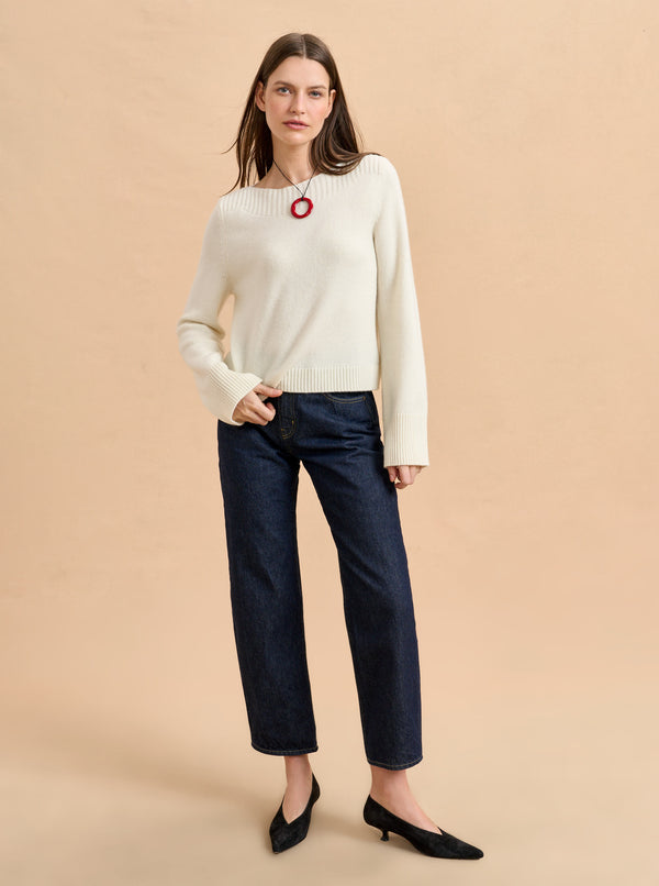 la ligne Solid Boat Neck Breton Sweater