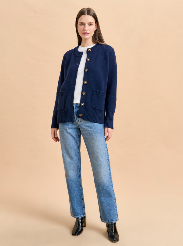 La Ligne Solid Marin Cardigan