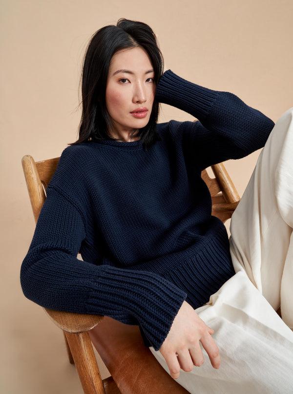 La Ligne Solid Marina Sweater - Pre-Loved