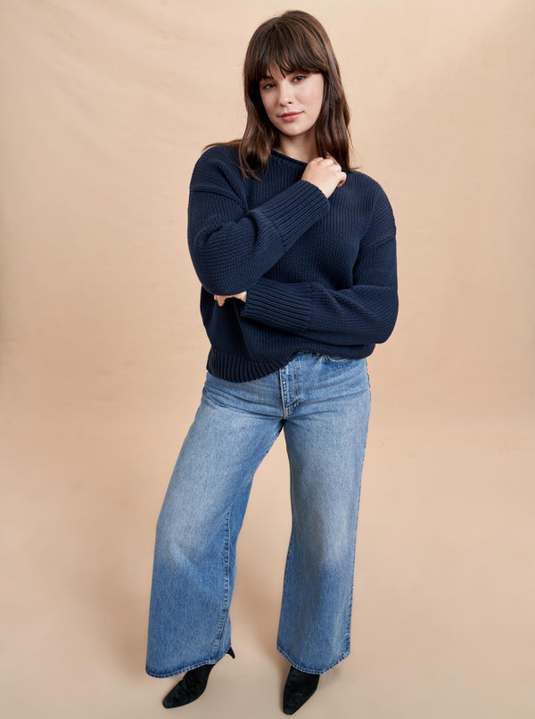 La Ligne Solid Marina Sweater - Pre-Loved