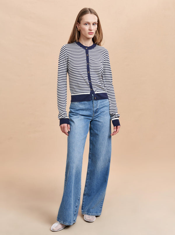 La Ligne Striped Ben Cardigan