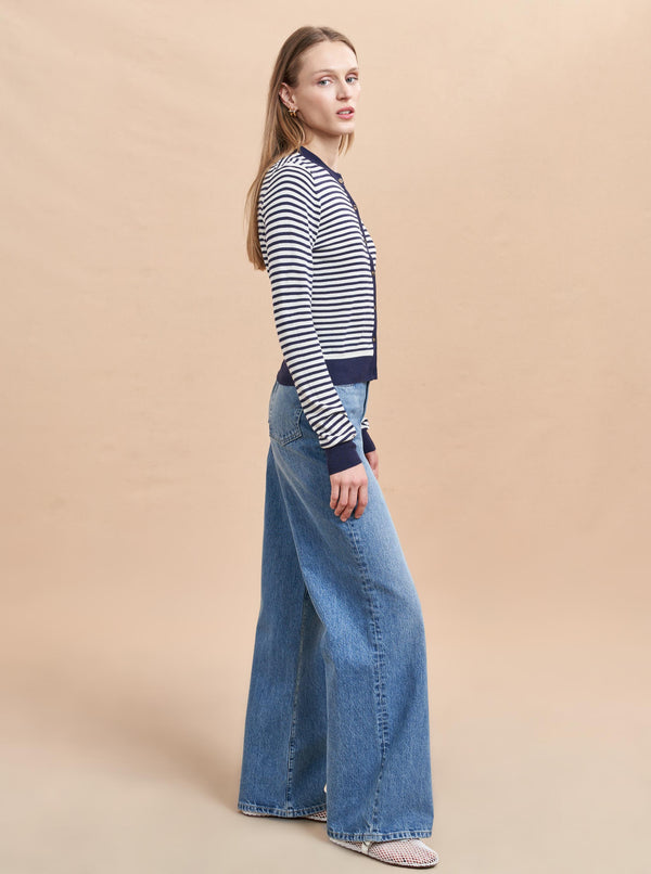 La Ligne Striped Ben Cardigan