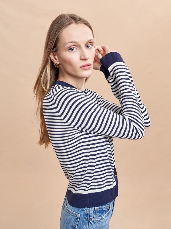 la ligne Striped Ben Cardigan