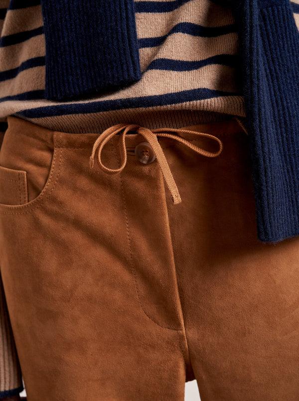 La Ligne Suede Jenny Mid-Rise Drawstring Pant