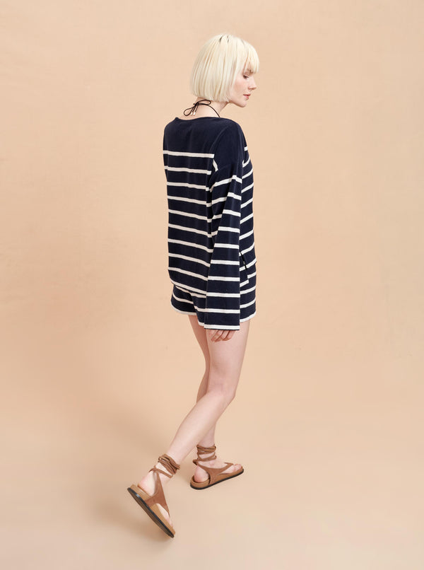 La Ligne Terry Long Sleeve Breton Tee