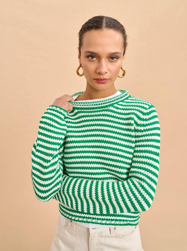 La Ligne La Ligne X Rue De Verneuil Mini Marina Fine Stripe Sweater
