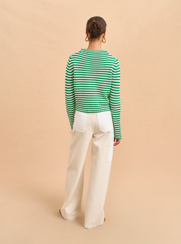 La Ligne La Ligne X Rue De Verneuil Mini Marina Fine Stripe Sweater