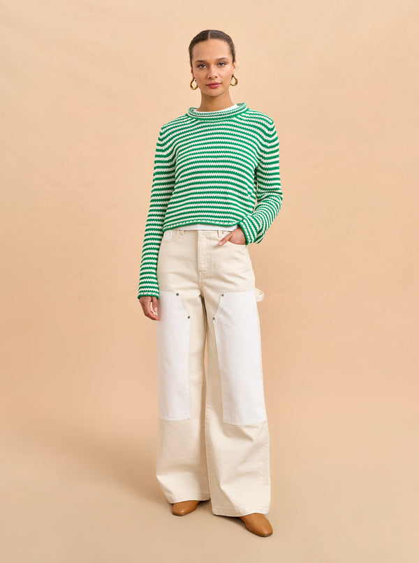 la ligne La Ligne x Rue de Verneuil Mini Marina Fine Stripe Sweater