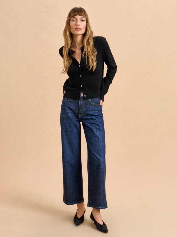 la ligne Zooey Cropped Wide-Leg Jean