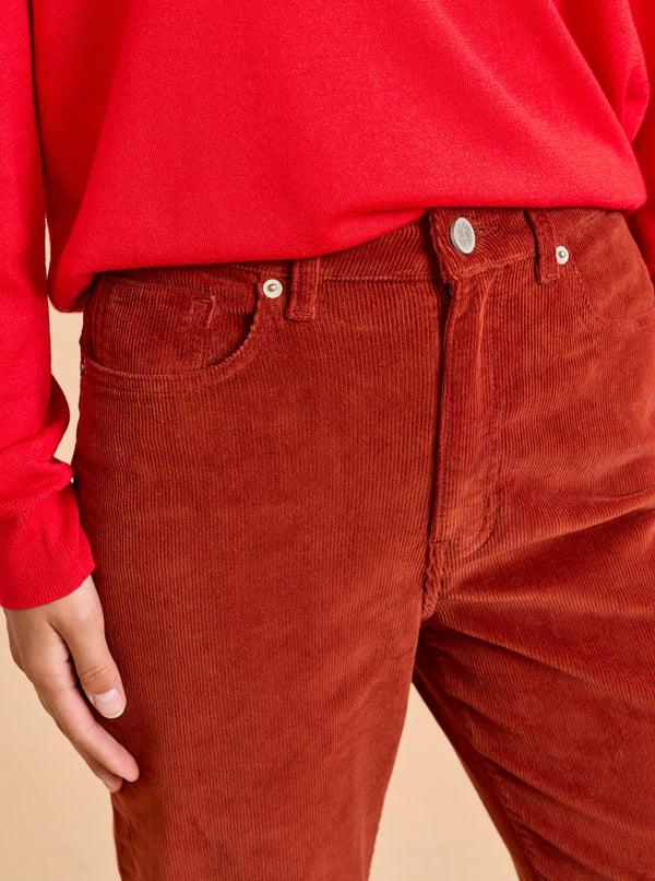 La Ligne Meredith High-Rise Cropped Flare Corduroy Pant - Pre-Loved