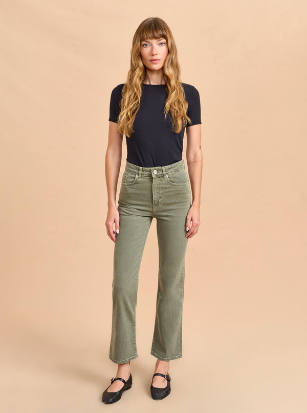 La Ligne Meredith High-Rise Cropped Flare Jean - Pre-Loved