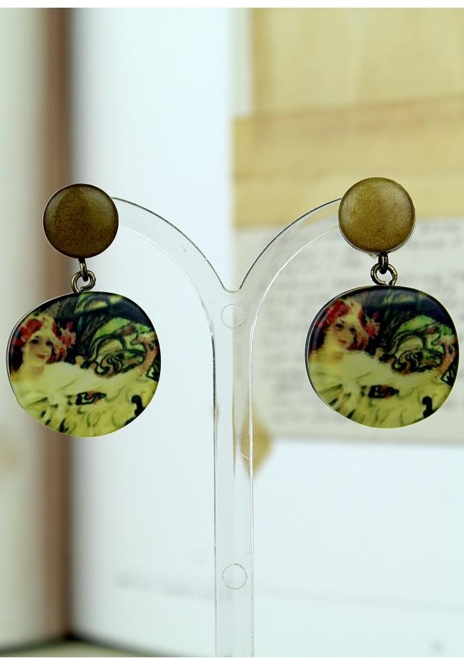 la muse Art earrings green