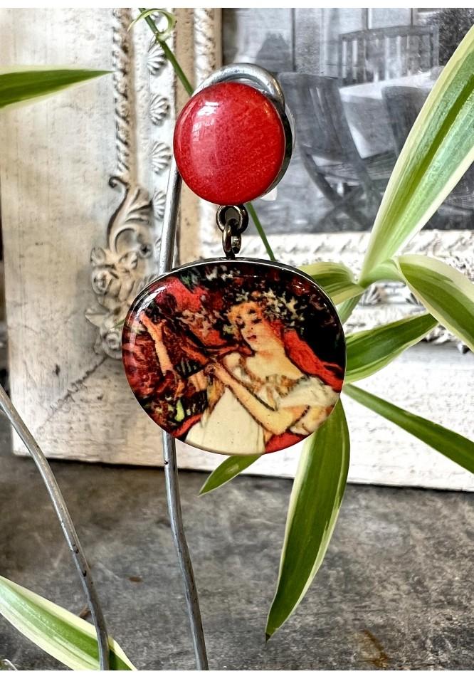 La Muse Art Earrings Red