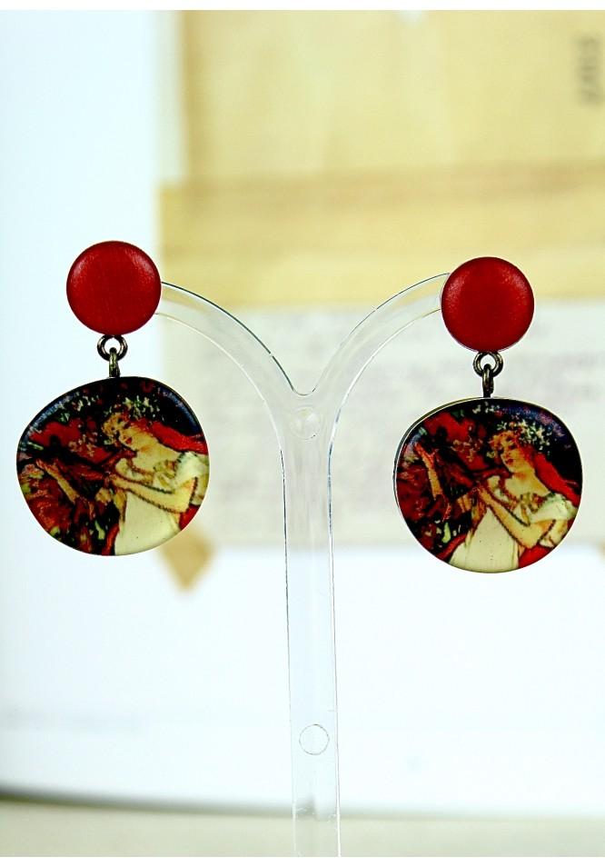 la muse Art earrings red