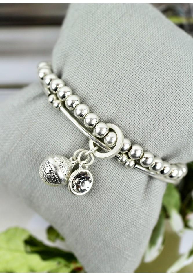 la muse Ball & crystal charm bracelet