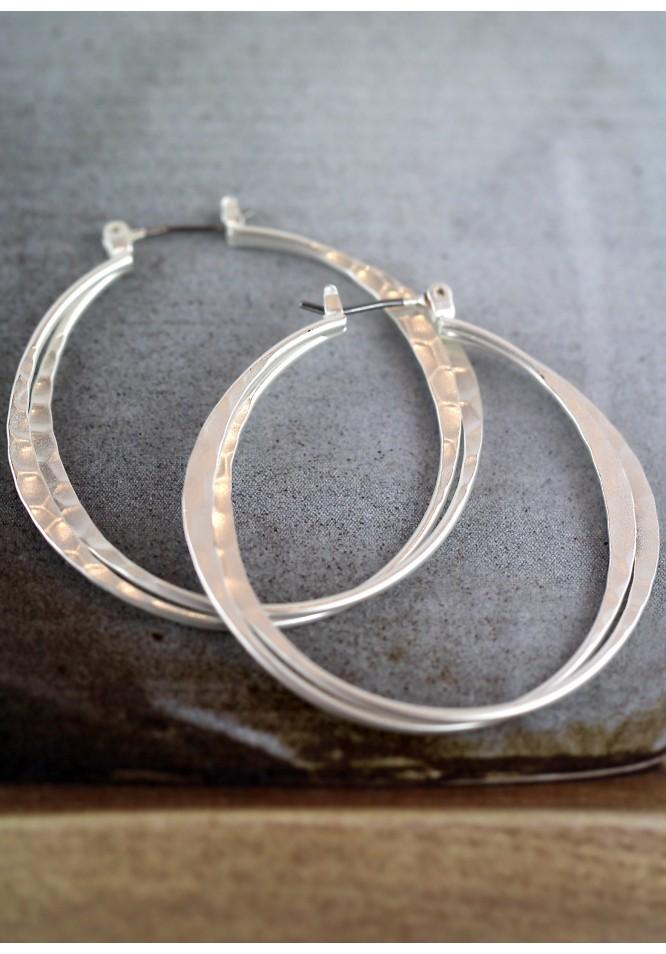 La Muse Beaten Hoop Earrings