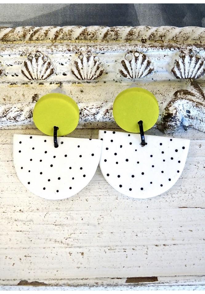 La Muse Ceramic Earrings Lime