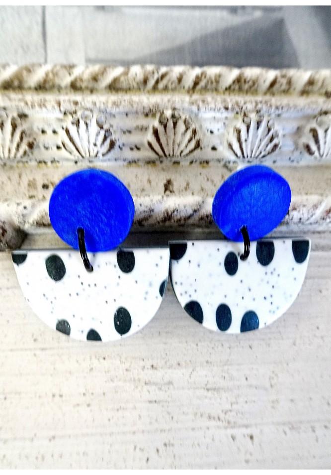 La Muse Ceramic Earrings Royal Blue