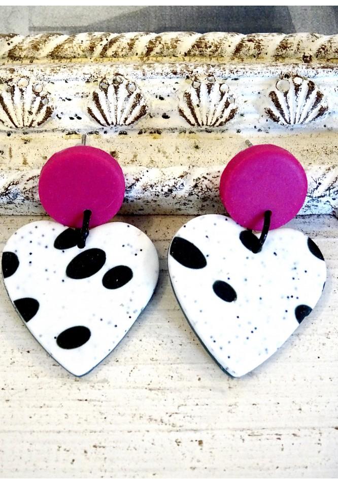 La Muse Ceramic Heart Earrings