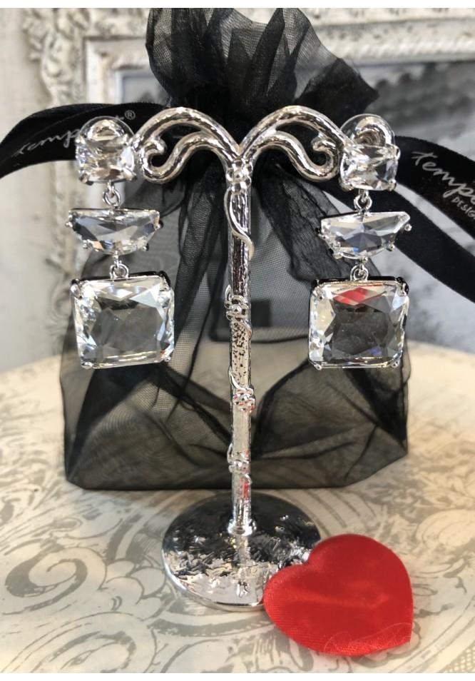 la muse Clear crystal drop earrings