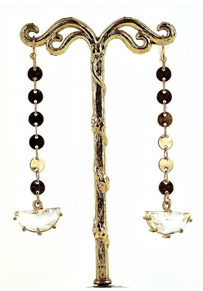 la muse Crystal crescent earrings