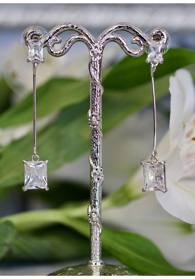 La Muse Dangly Crystal Earrings