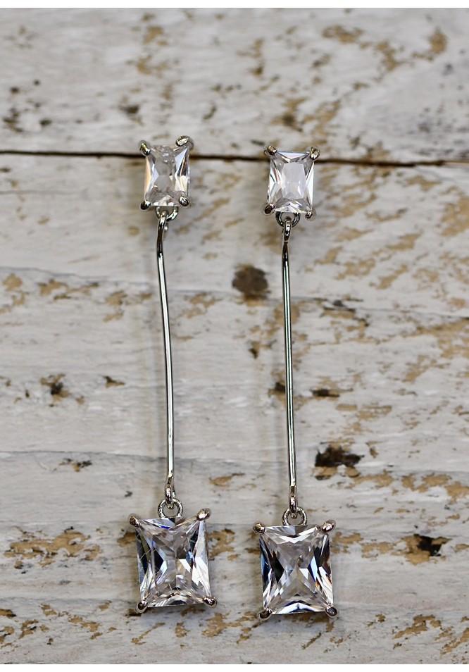 La Muse Dangly Crystal Earrings