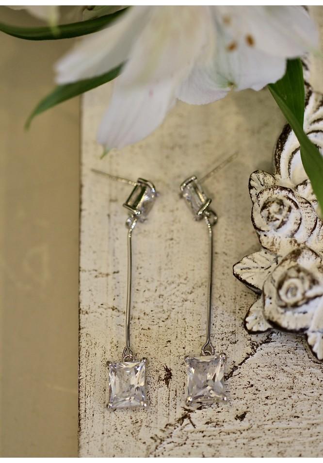 la muse Dangly crystal earrings