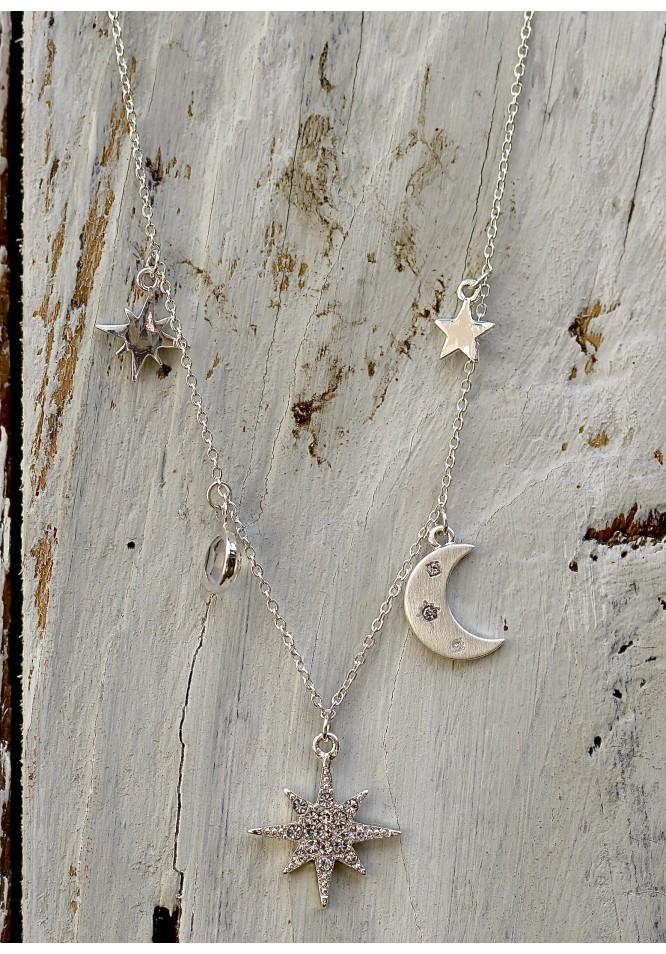 La Muse Delicate Stars And Moon Necklace
