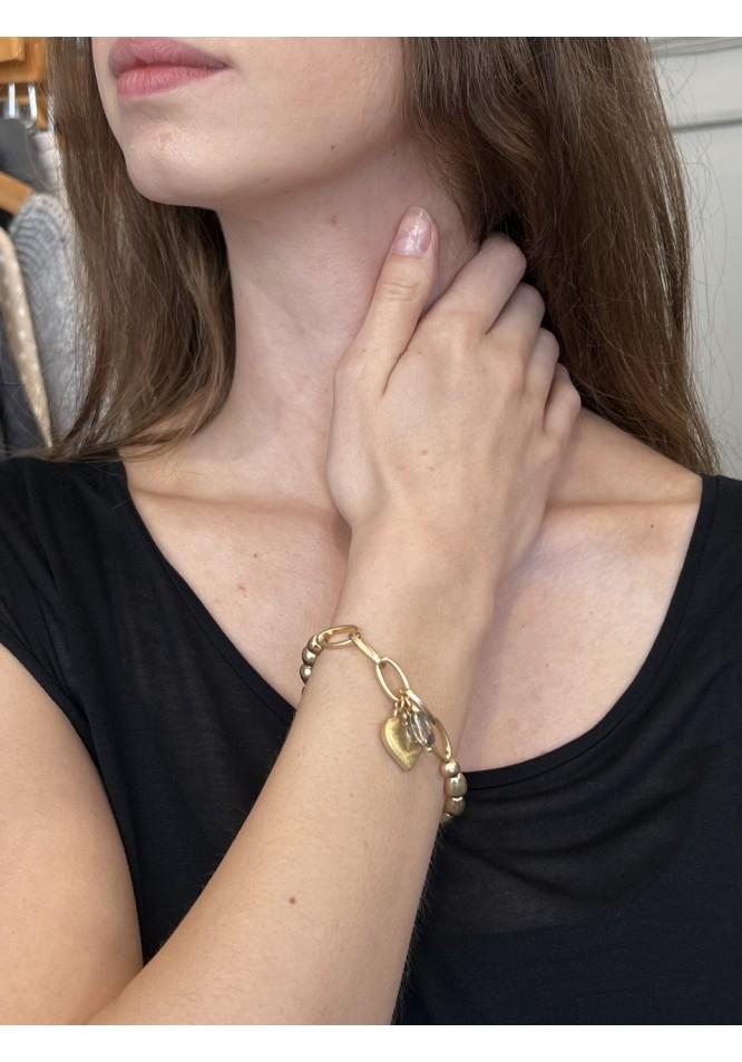 La Muse Heart & Smokey Crystal Bracelet