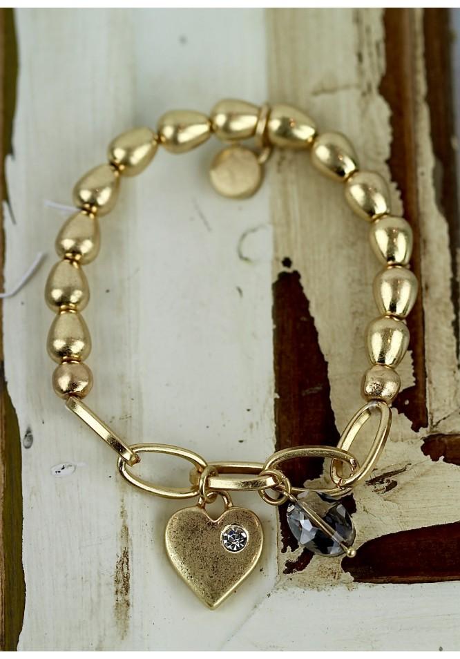 la muse Heart & smokey crystal bracelet