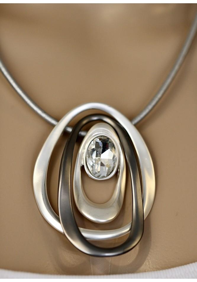 La Muse Hoops And Crystal Necklace