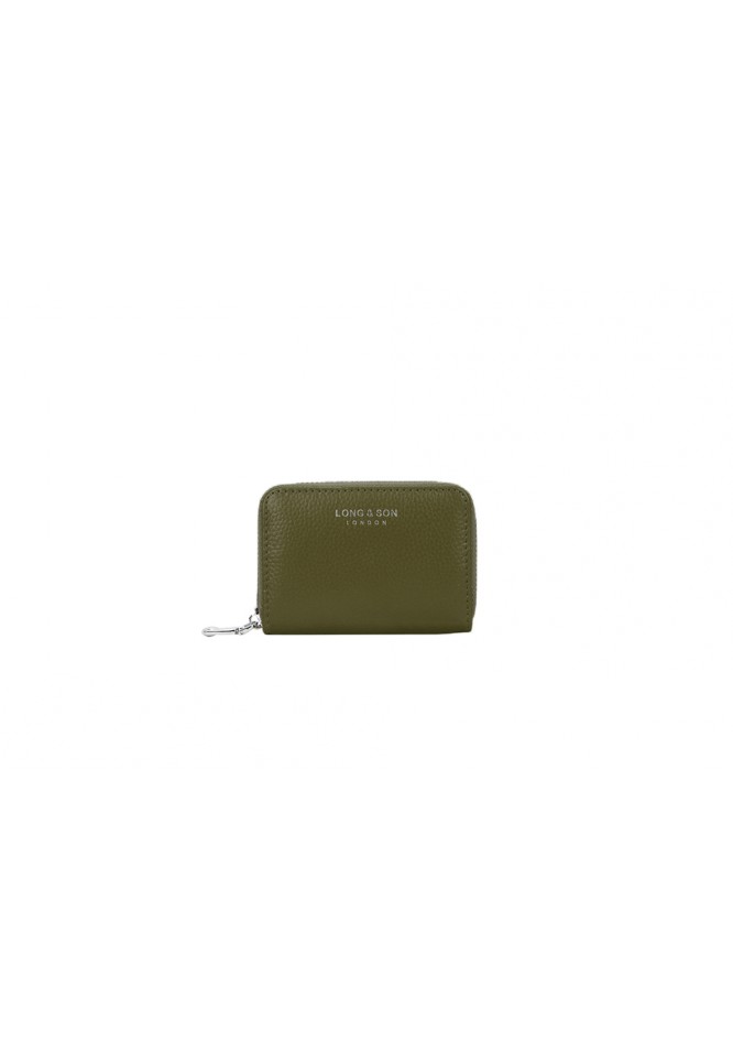 la muse Leather credit card wallet green