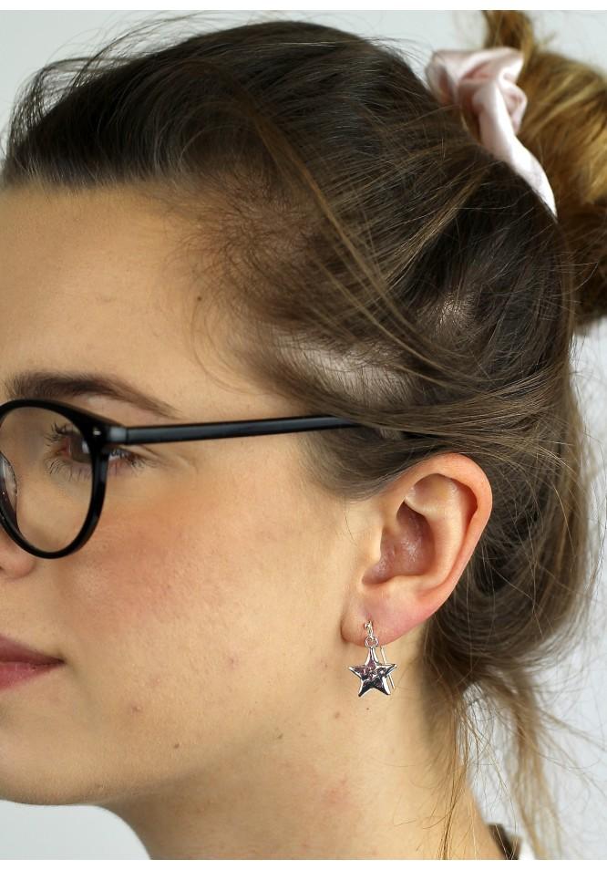 la muse Little silver star earrings