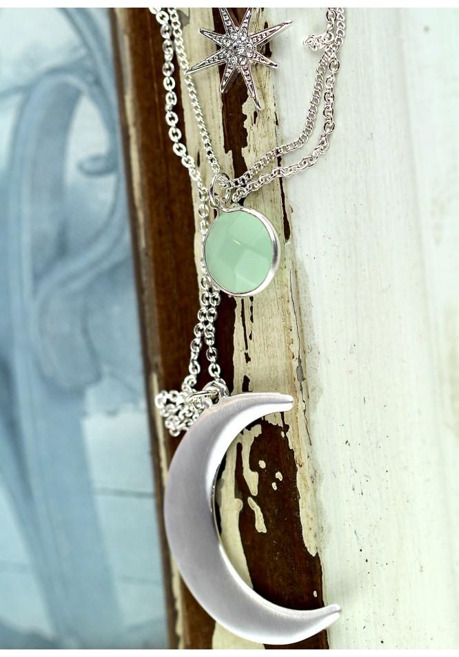 La Muse Long Crescent Moon Necklace
