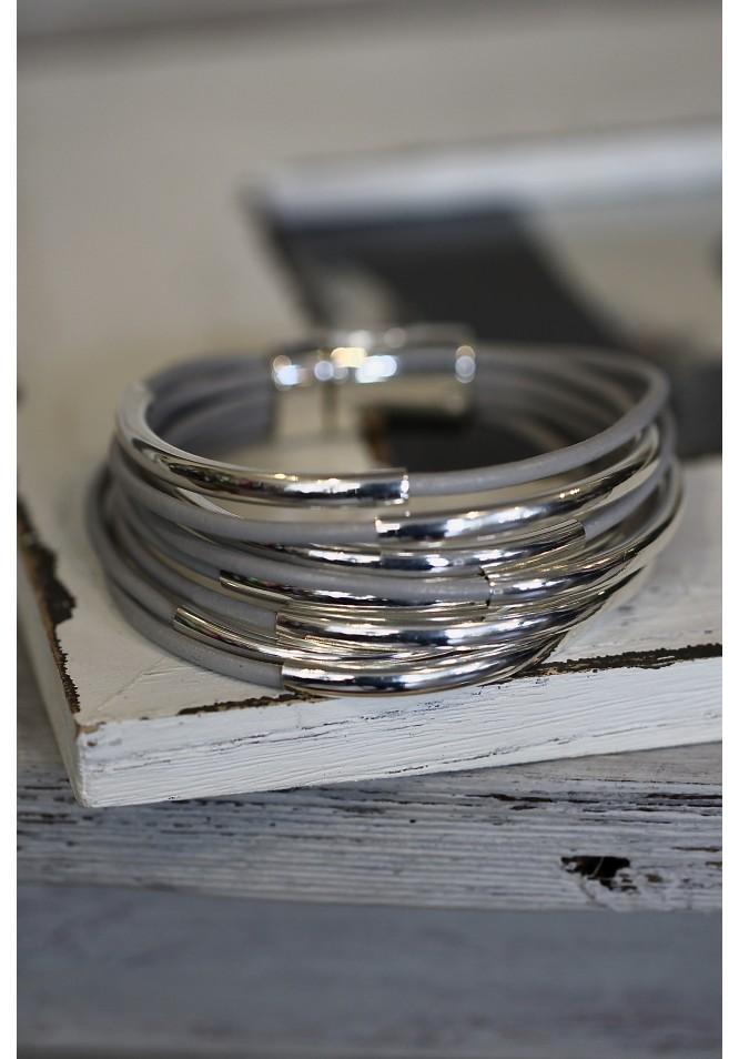 La Muse Multi Grey And Silver Bracelet