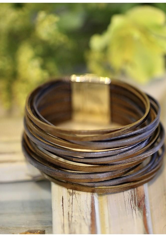 La Muse Multi Strand Leather Bracelet