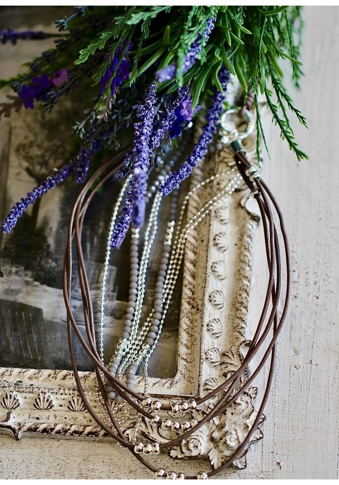 La Muse Multi Strand Leather Necklace With Beads