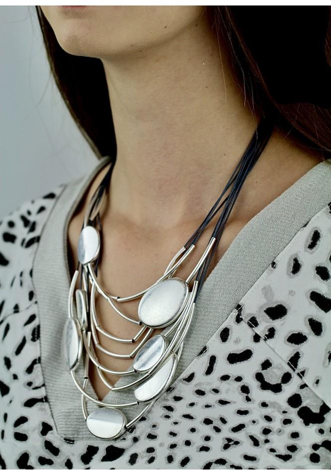 la muse Multi strand oval bead necklace