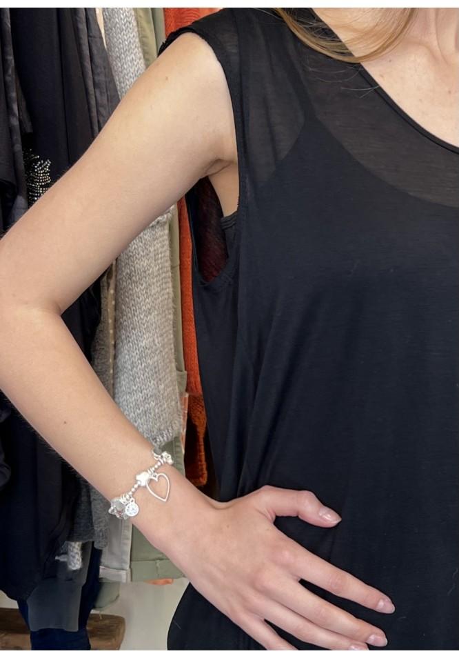 La Muse Open Heart Charm Bracelet