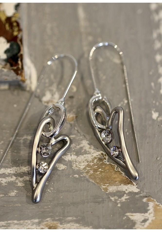 la muse Open heart earrings with crystals