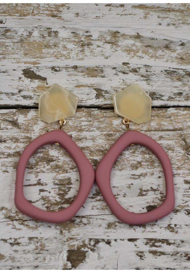 La Muse Pink Hoop Earrings