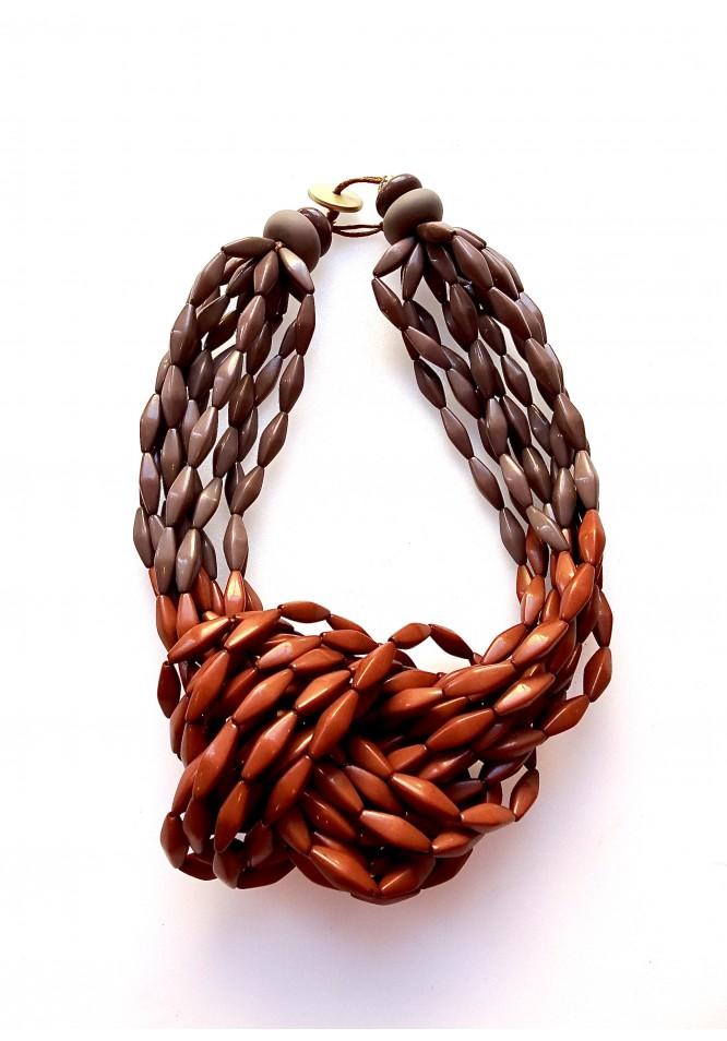la muse Terracota knot necklace