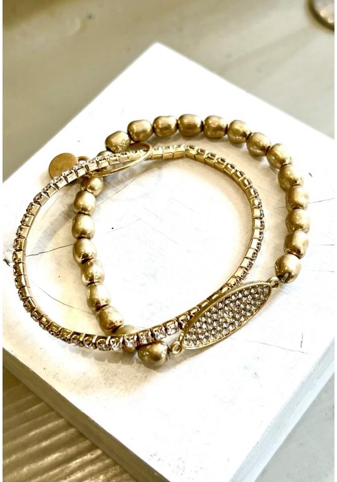 La Muse Twin 'gold' And Crystal Bracelet