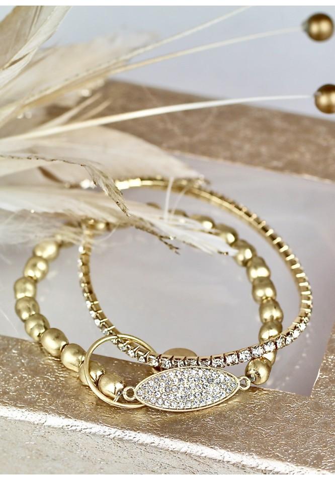 la muse Twin 'gold' and crystal bracelet