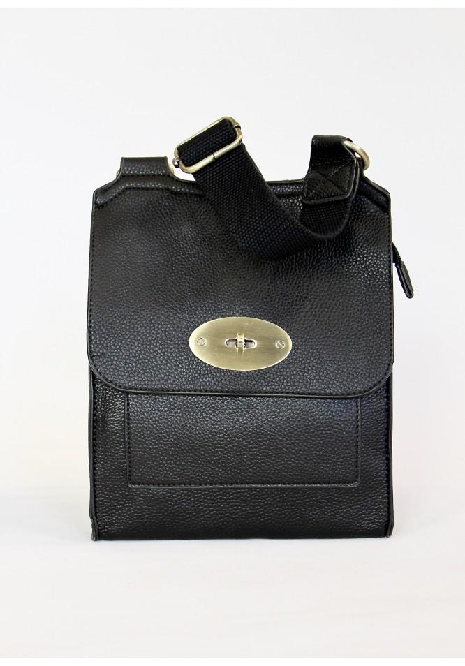 la muse Twist clasp bag black