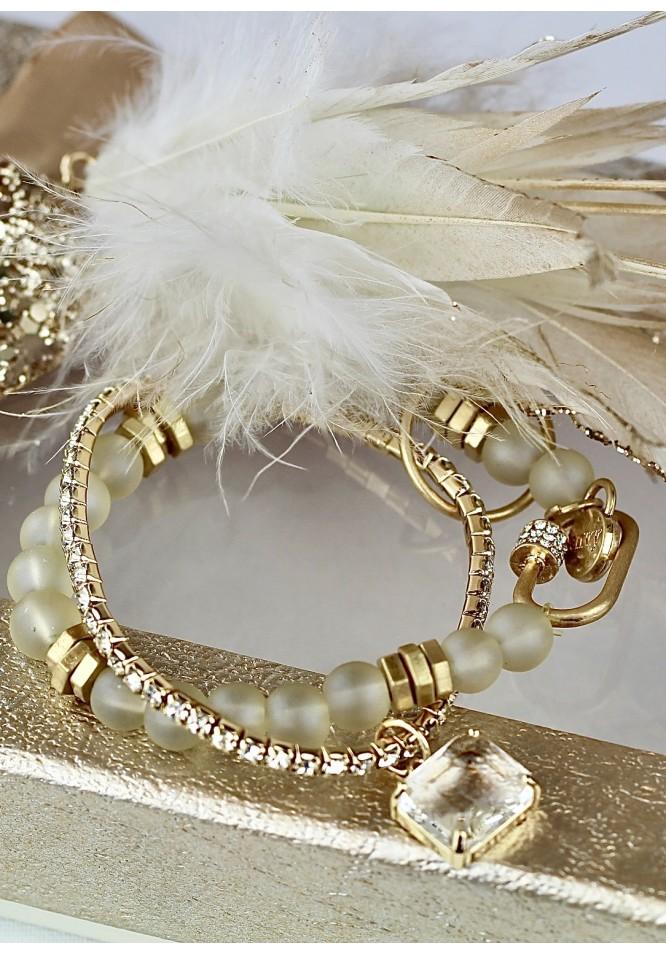 la muse Two strand crystal charm bracelet