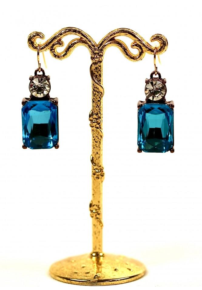 la muse Vintage crystal earrings turquoise